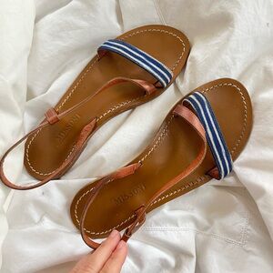 Missoni Brown and Blue Striped Leather Women's Sandals size 36